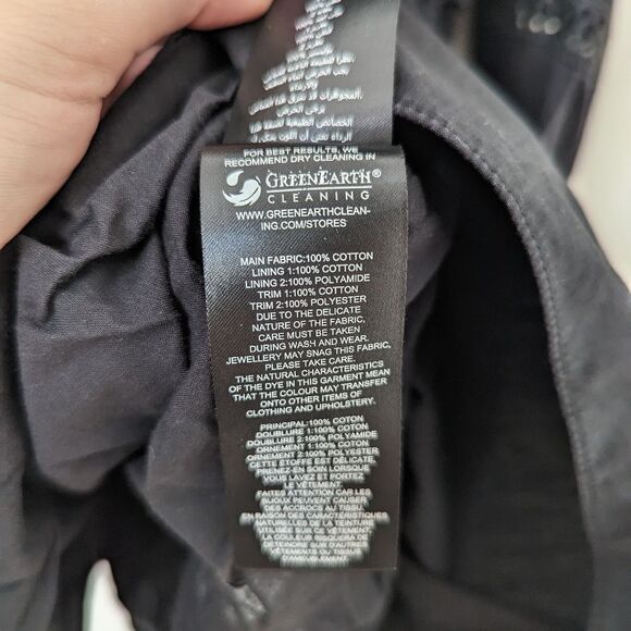 Self-Portrait black cotton poplin off one shoulder slouch long sleeve mini dress - Picture 4 of 7